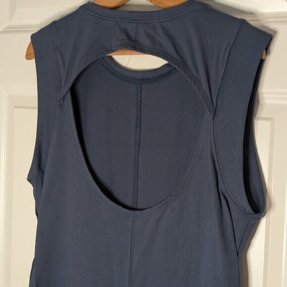 NWT Free People FP Beach Maxi Exposed Back Dress Blue Medium - Picture 7 of 11